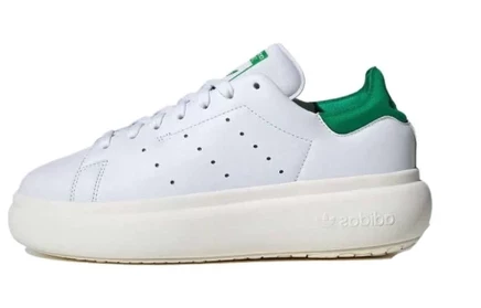 Женские кроссовки Adidas Stan Smith Platform, бело-зеленые
