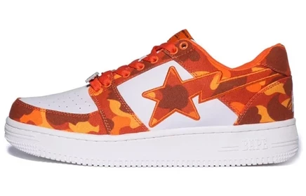 Мужские кроссовки BAPE STA x Heron Preston, бело-оранжевые