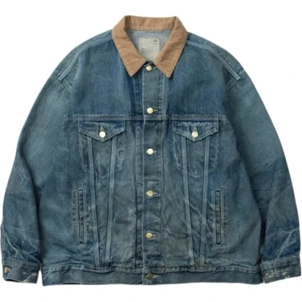MADNESS Denim Jackets Men's Indigo Lapel Moderate Straight Fit синий