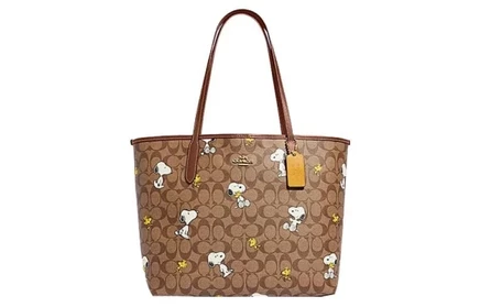 Женская сумка-тоут Coach Dempsey из экокожи, коричневая