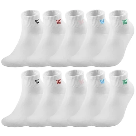 361° Ankle Socks Unisex Combo Set 10双装（黑色+粉色+红色+蓝色+绿色）
