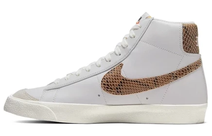 Кроссовки Nike Blazer Mid 77, белые под змеиную кожу