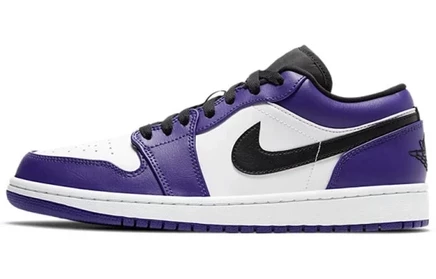 Мужские кроссовки Jordan 1 Low, фиолетово-белые