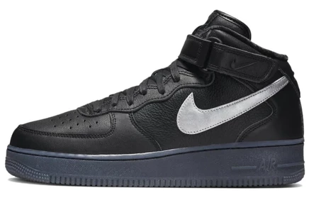 Кроссовки Nike Air Force 1 Mid, черно-серебристые