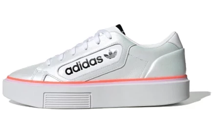 Женские кеды Adidas Sleek Super, бело-сиренево-коралловые