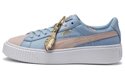Женские кеды Puma Basket Coach, бело-сине-коричневые