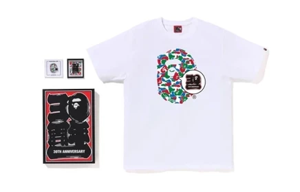 Набор мужской футболок повседневных a bathing ape 30th anniversary ape head tee set white-gift box sets