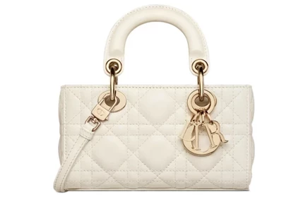 Женская сумка Dior Lady D Joy из овчины, белая
