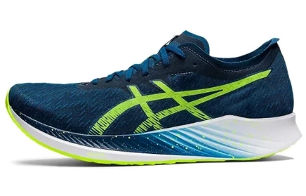 Кроссовки Asics Magic Speed, синие с зелеными акцентами