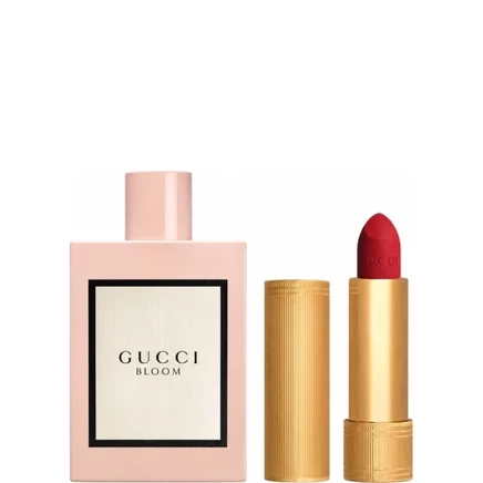 Подарочный набор Gucci Bloom, помада и парфюм