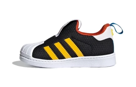 Детские кеды Adidas Superstar 360 LEGO, черно-зеленые