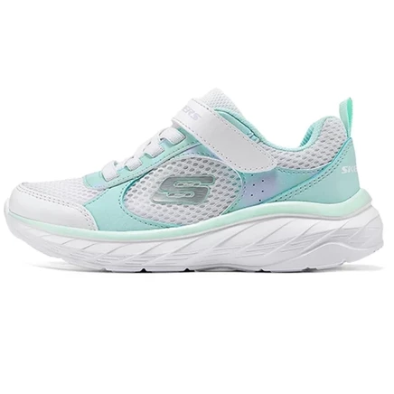 Детские кроссовки Skechers, нескользящие, розовые/зеленые
