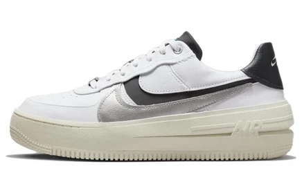 Женские кроссовки Nike Air Force 1, бело-серебристые