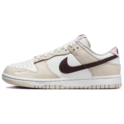 Женские кроссовки Nike Dunk Low, бело-розово-коричневые