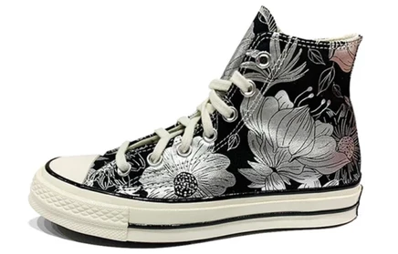 Женские кеды Converse Chuck 70 Hi, черно-серебристые