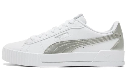 Женские кроссовки Puma Carina Crew Metallic, бело-серые