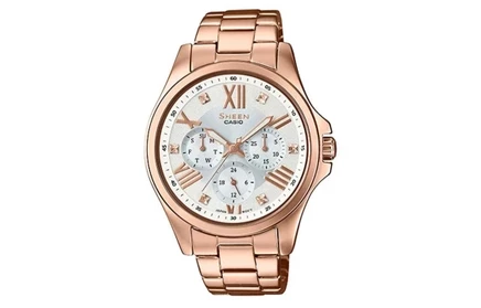 Женские часы Casio Sheen SHE-3806PG-7A, розовое золото