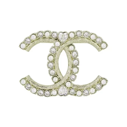 Женская металлическая брошь Chanel F, золотая