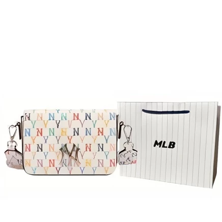 Унисекс-сумка MLB Monogram через плечо, белая