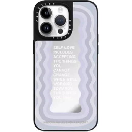 Чехол Casetify Self Love для iPhone, серебристый
