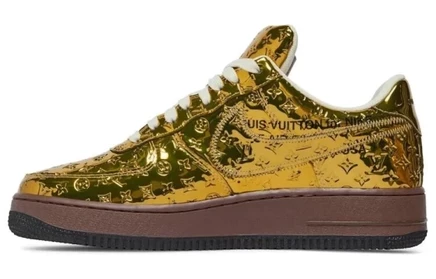 Мужские кроссовки Louis Vuitton x Nike Air Force 1, золотые