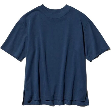 Женская футболка Uniqlo с круглым вырезом, синяя