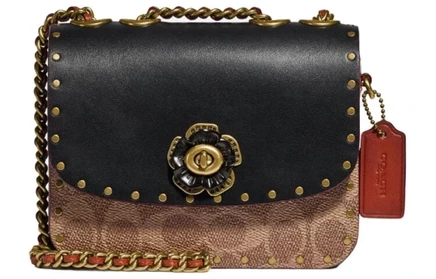 Женская сумка Coach Madison, черная с монограммой