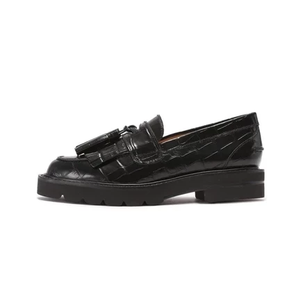 Женские лоферы Stuart Weitzman с бахромой, черные