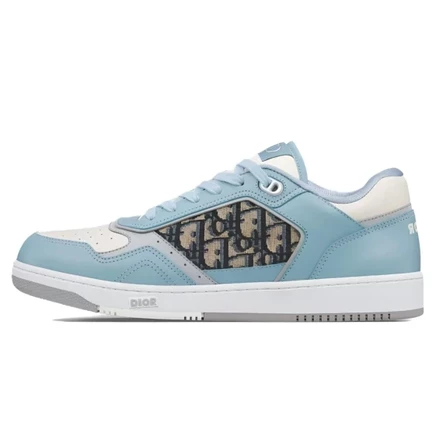 Мужские кроссовки Dior B27 из кожи, синие и белые