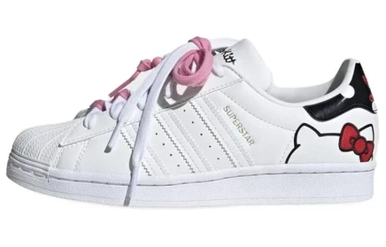 Женские кеды adidas Superstar x Hello Kitty, бело-розовые