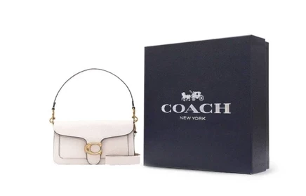 Женская сумка Coach Tabby из зернистой кожи, белая