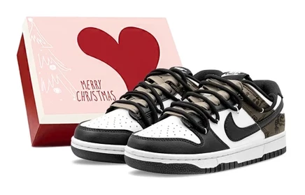Nike Dunk Couple's, Auspicious Horse Year, Little Mocha CNY China, Horse Year, Auspicious Clouds, Deconstruction Design black umber