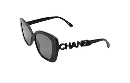 Женские солнцезащитные очки Chanel, черно-серые