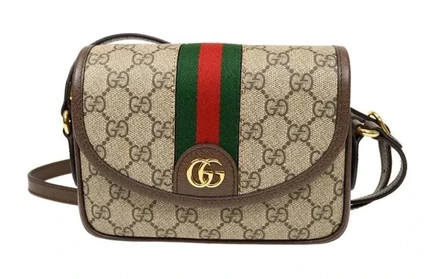 Женская сумка Gucci Ophidia, бежевая и коричневая