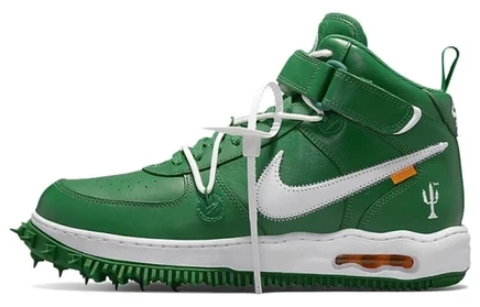 Мужские кроссовки Nike Air Force 1 Mid x Off-White, зеленые