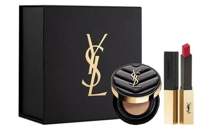 Набор косметики Yves Saint Laurent, помада и кушон