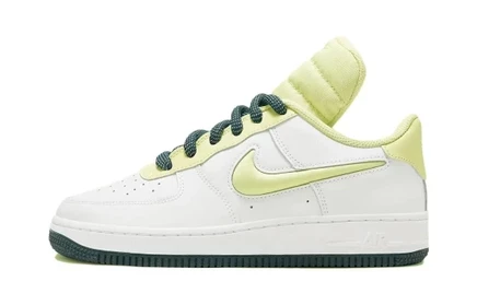 Детские кеды Nike Air Force 1 Big Tongue, бело-зеленые