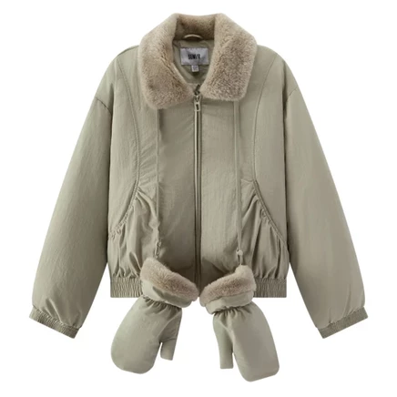 Женский пуховик SEMIR, кофейно-зеленый
