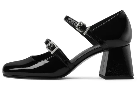 Женские туфли Charles & Keith, черные лаковые
