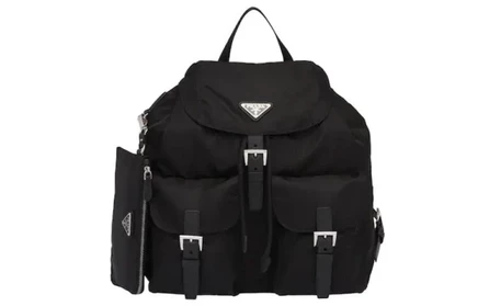 Женский рюкзак Prada Saffiano из кожи, черный