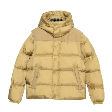 Мужской пуховик Burberry Check Hooded, желтый