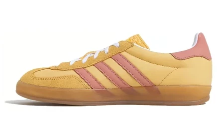 Женские кроссовки Adidas Gazelle Indoor, желто-розовые