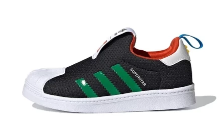 Кеды для девочек adidas Superstar 360 LEGO, зеленые