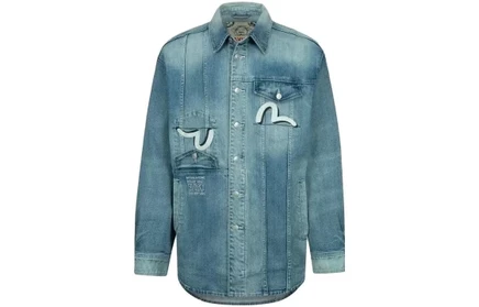 Мужская джинсовая куртка Evisu 6936832372487, голубая