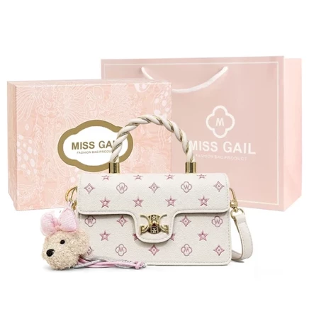 Женская сумка Miss Gail, экокожа, бело-розовая