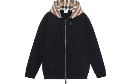 Женская толстовка Burberry Check Hood, черная