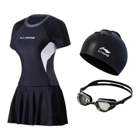 Комплект купального костюма для детей Li-Ning 021 Green 459 (купальник+ шапочка для плавания + защитные очки)