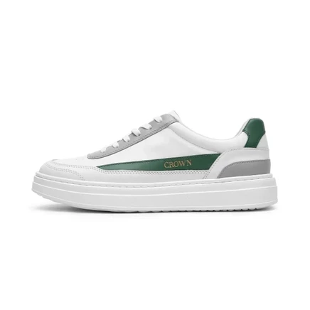 Унисекс кроссовки Crown Low Top, бело-зеленые