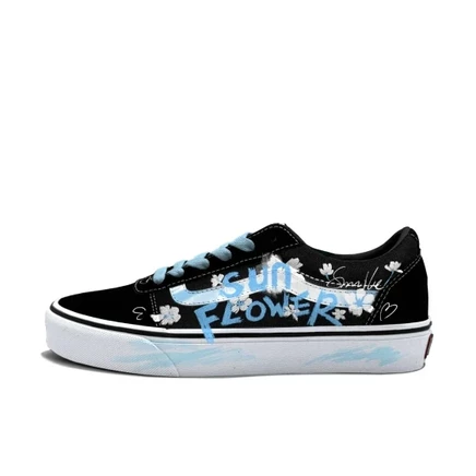 Vans Ward Abrasion Resistant Abrasion Resistant Low top Skateboard Shoes Men's Black Blue black blue