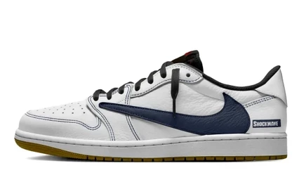 Женские кроссовки Jordan AJ1 Travis Scott, белые